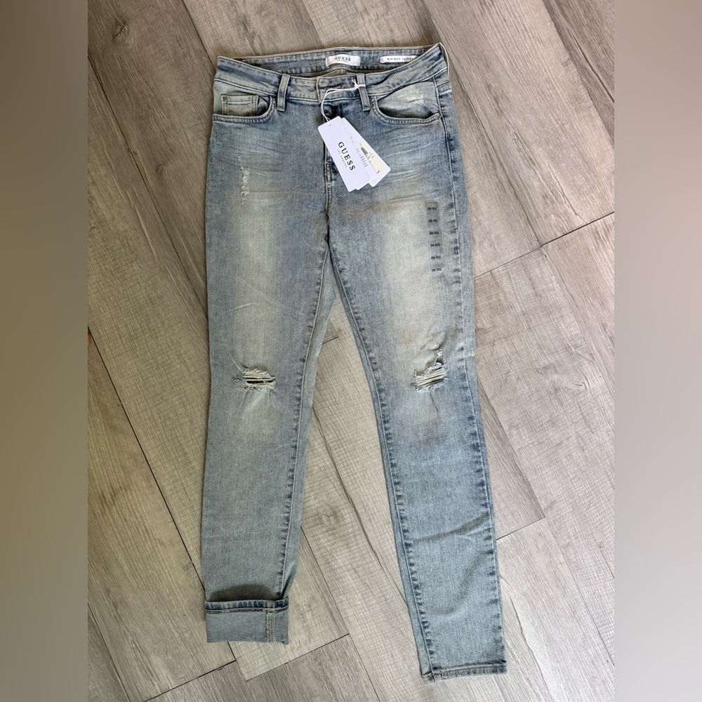 GUESS Mid Rise Skinny Light Blue Jeans - Picture 2 of 13